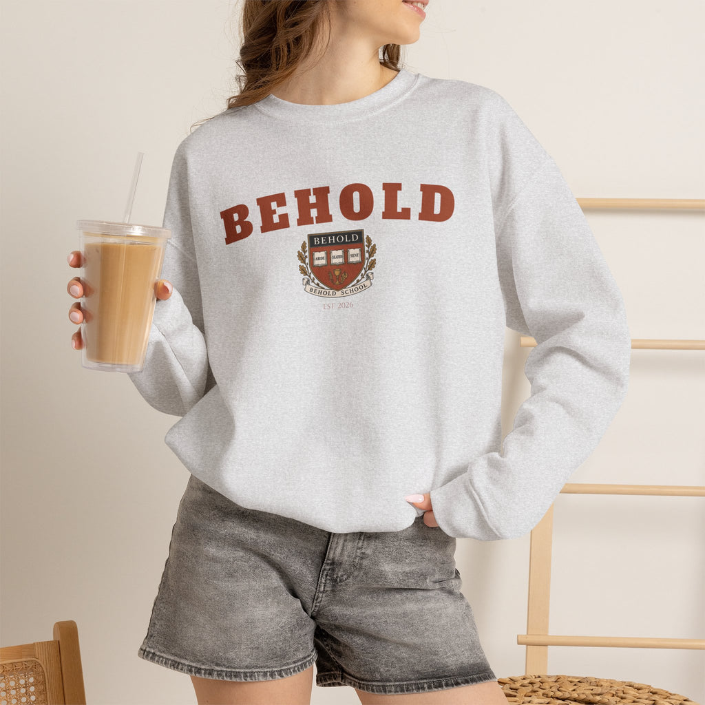 BEHOLD School Collegiate Crewneck Sweatshirt