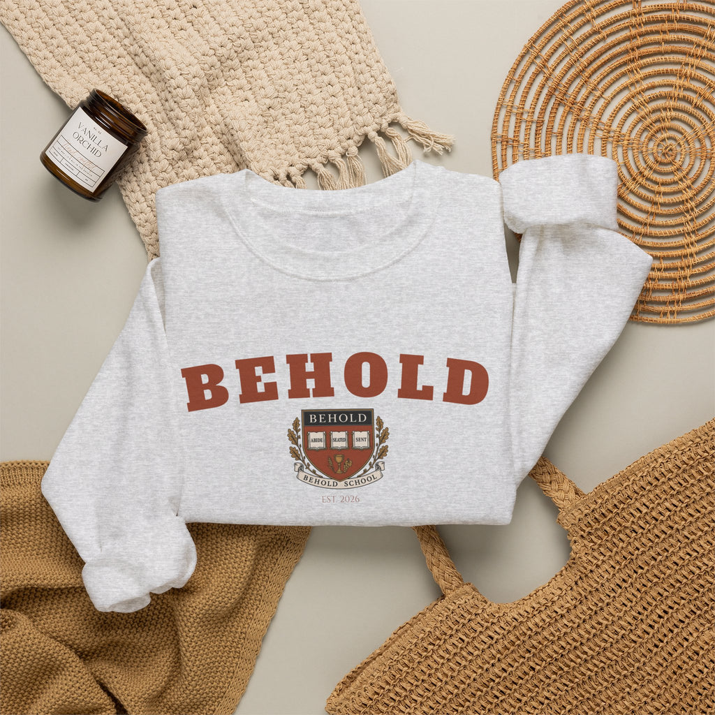 BEHOLD School Collegiate Crewneck Sweatshirt