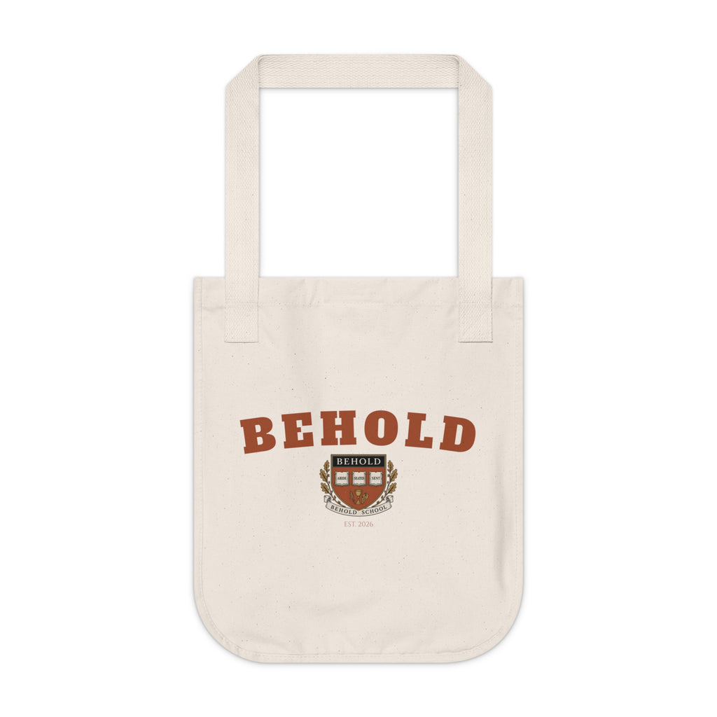 BEHOLD School Collegiate Organic Canvas Tote